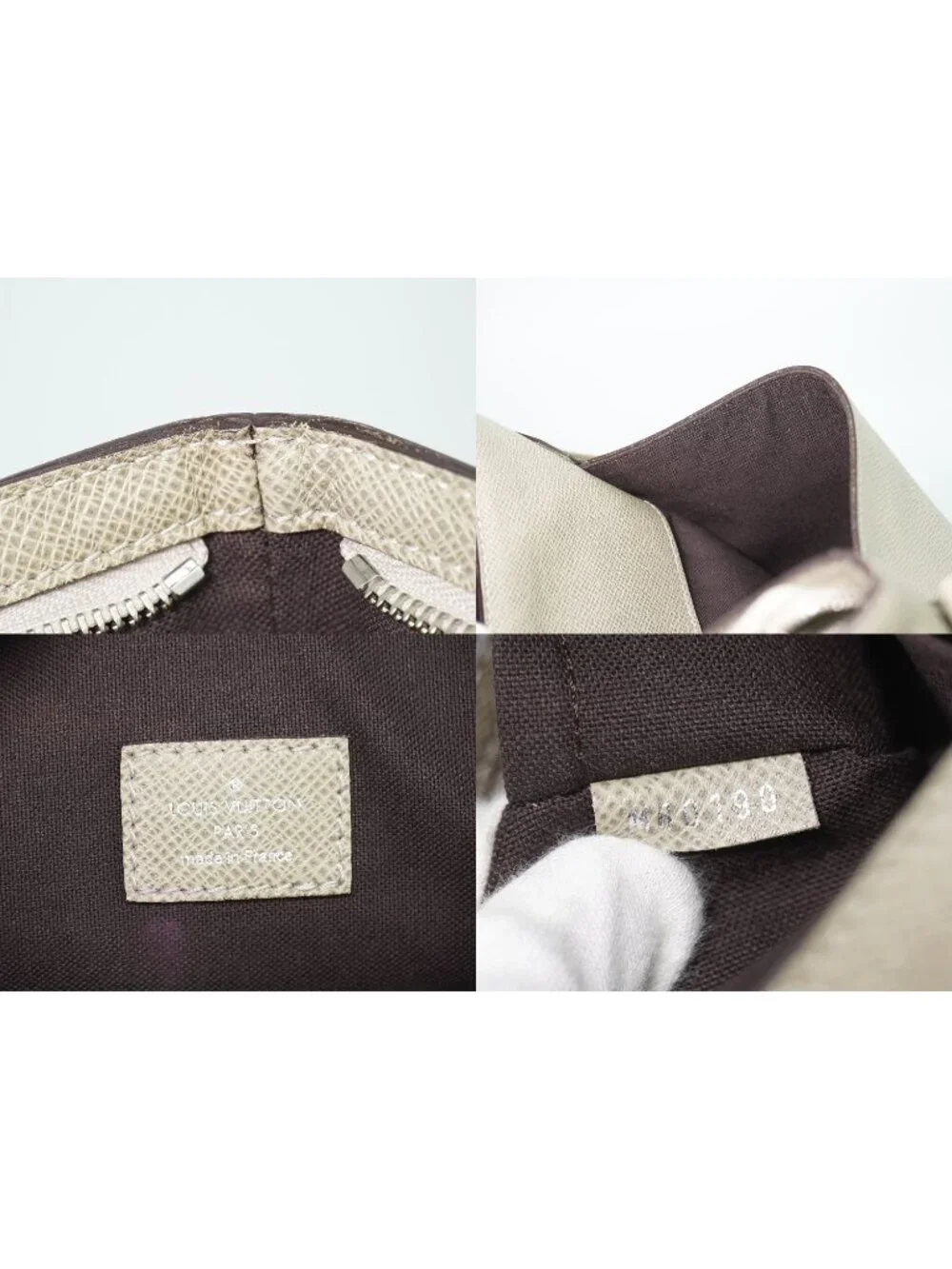Louis Vuitton LV Taiga Leather Shoulder Bag Pochette Beige Sasha Second